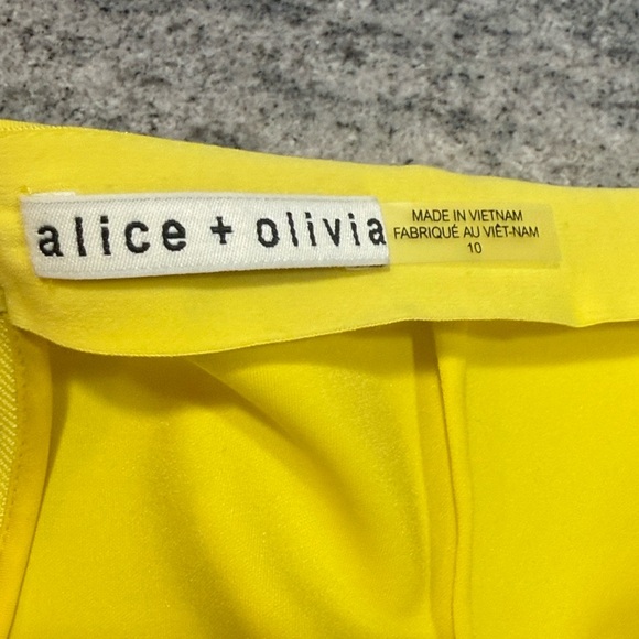 Alice + Olivia RMP Back Zip Ankle Pants, Happy Yellow - Picture 11 of 12